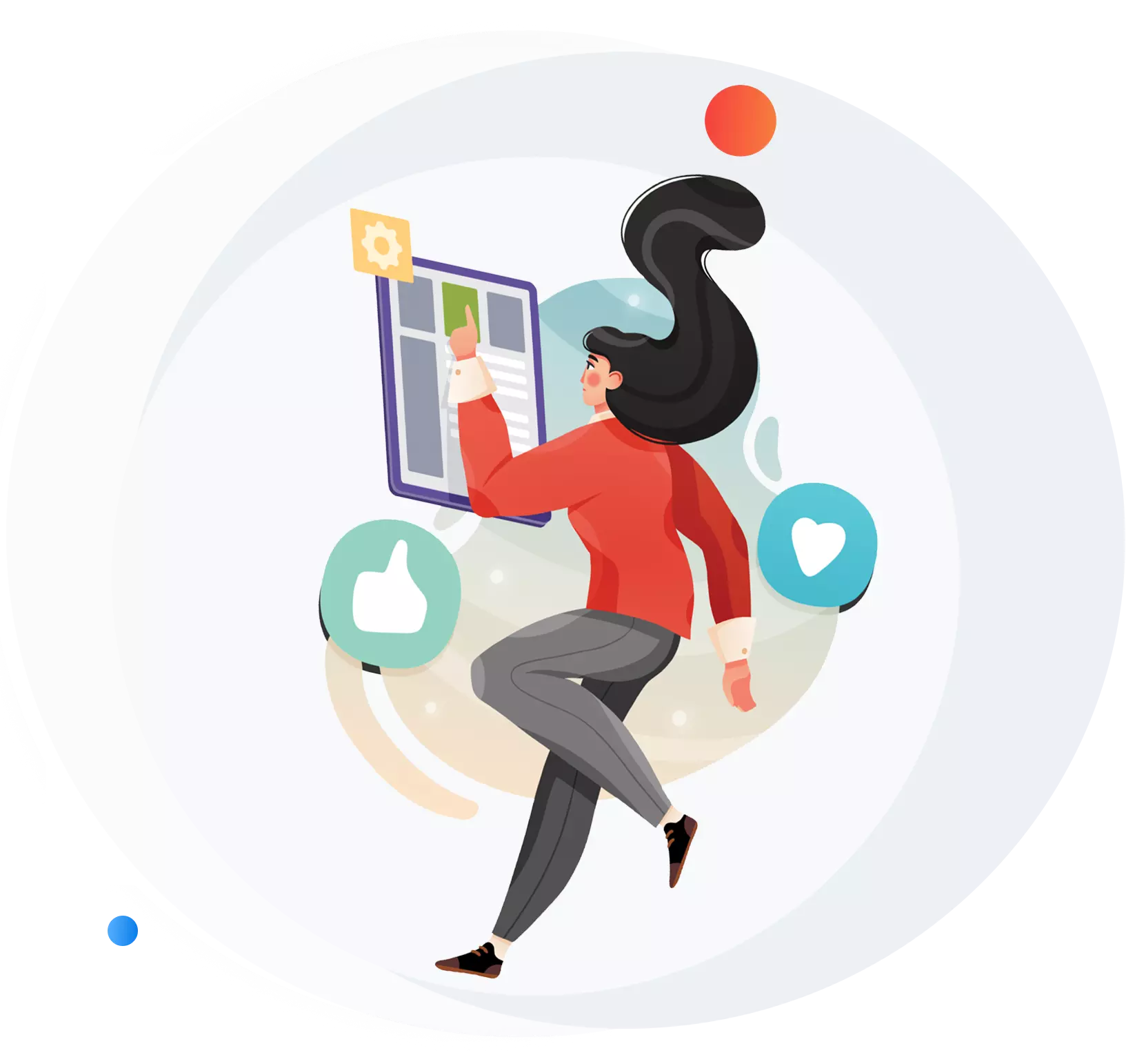 Why Choose HERO Harmony? Image of a lady selecting from a tablet