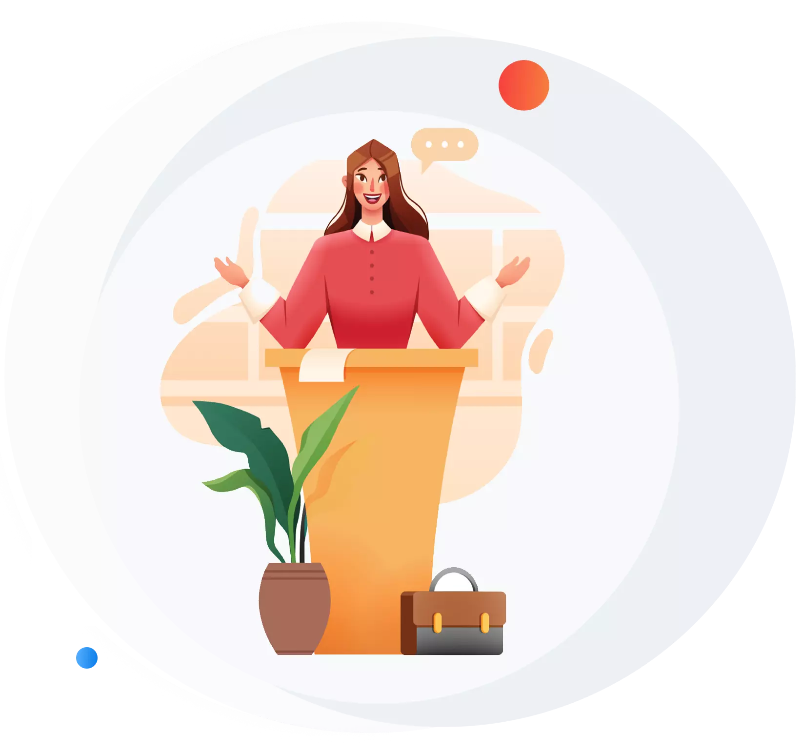 Our Industry Expertise Image of a lady speaking at a podium
